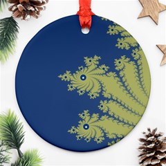 Blue And Green Design Round Ornament (two Sides)  by digitaldivadesigns