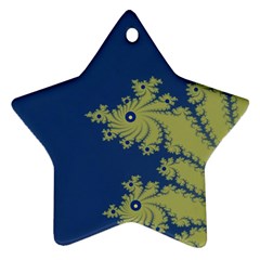 Blue And Green Design Star Ornament (two Sides) 