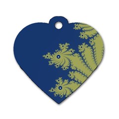 Blue And Green Design Dog Tag Heart (one Side)