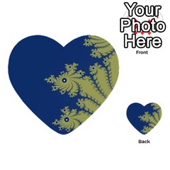 Blue And Green Design Multi-purpose Cards (heart) 