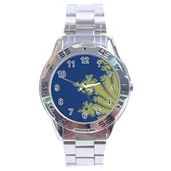 Blue And Green Design Stainless Steel Men s Watch by digitaldivadesigns