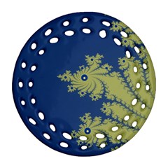 Blue And Green Design Ornament (round Filigree) 