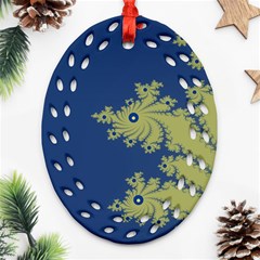 Blue And Green Design Ornament (oval Filigree) 