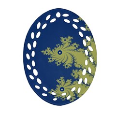 Blue And Green Design Oval Filigree Ornament (2-side)  by digitaldivadesigns