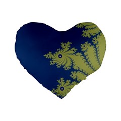 Blue And Green Design Standard 16  Premium Heart Shape Cushions