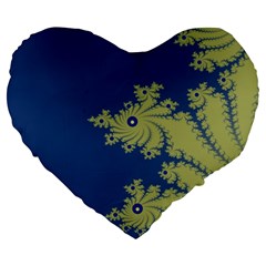 Blue And Green Design Large 19  Premium Heart Shape Cushions by digitaldivadesigns