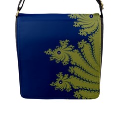 Blue And Green Design Flap Messenger Bag (l) 