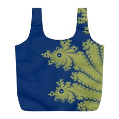 Blue And Green Design Full Print Recycle Bags (l) 