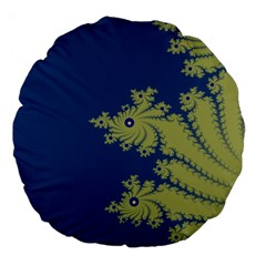 Blue And Green Design Large 18  Premium Flano Round Cushions by digitaldivadesigns