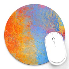 Hot And Cold Round Mousepads by digitaldivadesigns