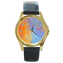 Hot And Cold Round Gold Metal Watches