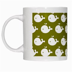 Cute Whale Illustration Pattern White Mugs by GardenOfOphir