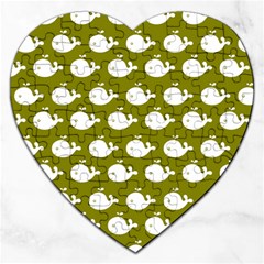 Cute Whale Illustration Pattern Jigsaw Puzzle (heart)