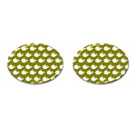 Cute Whale Illustration Pattern Cufflinks (Oval) Front(Pair)