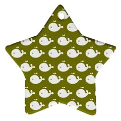 Cute Whale Illustration Pattern Star Ornament (two Sides)  by GardenOfOphir