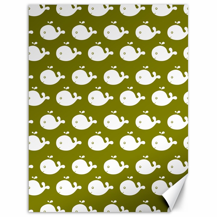 Cute Whale Illustration Pattern Canvas 18  x 24  