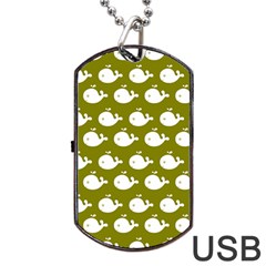 Cute Whale Illustration Pattern Dog Tag Usb Flash (two Sides)  by GardenOfOphir