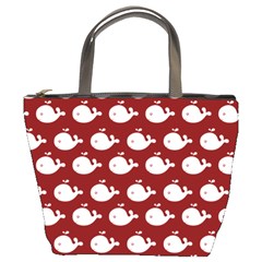 Cute Whale Illustration Pattern Bucket Bags by GardenOfOphir