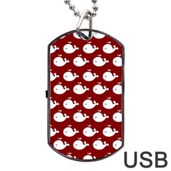 Cute Whale Illustration Pattern Dog Tag Usb Flash (two Sides)  by GardenOfOphir