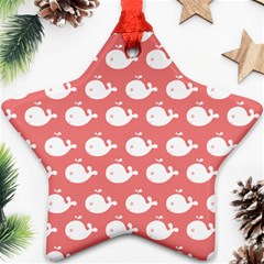 Cute Whale Illustration Pattern Ornament (star) 