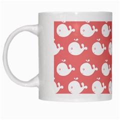 Cute Whale Illustration Pattern White Mugs by GardenOfOphir