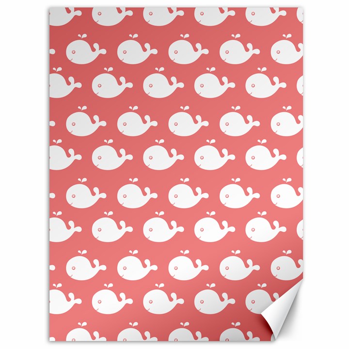 Cute Whale Illustration Pattern Canvas 36  x 48  