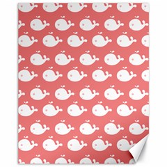 Cute Whale Illustration Pattern Canvas 11  X 14   by GardenOfOphir