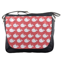 Cute Whale Illustration Pattern Messenger Bags by GardenOfOphir