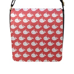 Cute Whale Illustration Pattern Flap Messenger Bag (l)  by GardenOfOphir