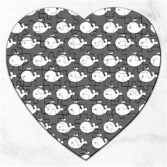 Cute Whale Illustration Pattern Jigsaw Puzzle (heart)