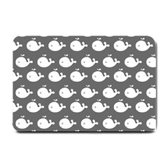 Cute Whale Illustration Pattern Small Doormat  by GardenOfOphir