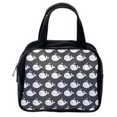 Cute Whale Illustration Pattern Classic Handbags (one Side)