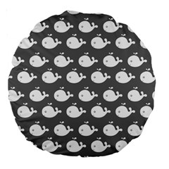 Cute Whale Illustration Pattern Large 18  Premium Round Cushions by GardenOfOphir