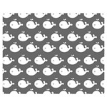 Cute Whale Illustration Pattern Double Sided Flano Blanket (Medium)  60 x50  Blanket Back