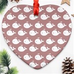 Cute Whale Illustration Pattern Ornament (Heart)  Front