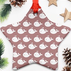 Cute Whale Illustration Pattern Ornament (star)  by GardenOfOphir