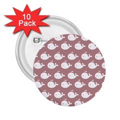 Cute Whale Illustration Pattern 2 25  Buttons (10 Pack)  by GardenOfOphir