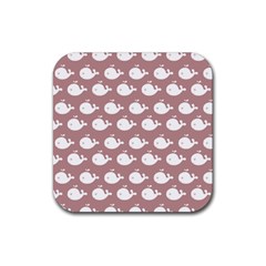 Cute Whale Illustration Pattern Rubber Coaster (square)  by GardenOfOphir