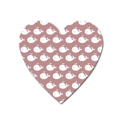 Cute Whale Illustration Pattern Heart Magnet by GardenOfOphir