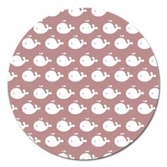 Cute Whale Illustration Pattern Magnet 5  (round) by GardenOfOphir