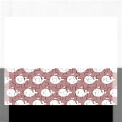 Cute Whale Illustration Pattern Rectangular Jigsaw Puzzl