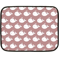 Cute Whale Illustration Pattern Fleece Blanket (mini) by GardenOfOphir