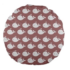 Cute Whale Illustration Pattern Large 18  Premium Round Cushions by GardenOfOphir