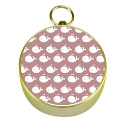 Cute Whale Illustration Pattern Gold Compasses by GardenOfOphir