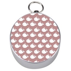 Cute Whale Illustration Pattern Silver Compasses by GardenOfOphir