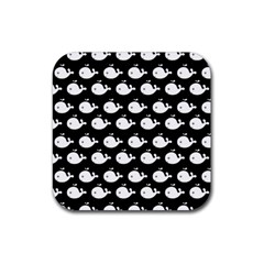 Cute Whale Illustration Pattern Rubber Coaster (square)  by GardenOfOphir