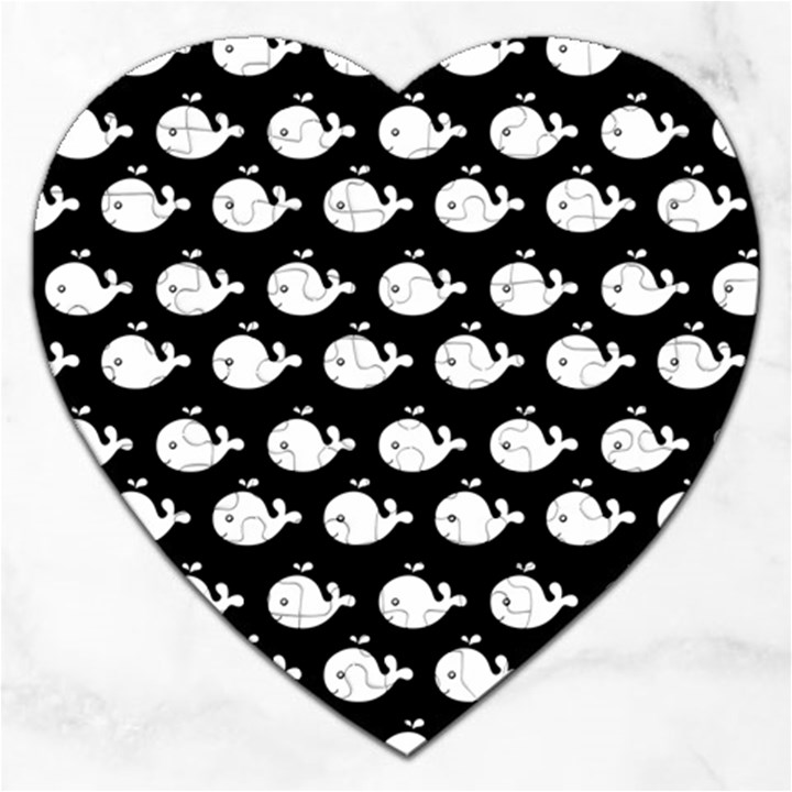 Cute Whale Illustration Pattern Jigsaw Puzzle (Heart)