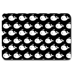 Cute Whale Illustration Pattern Large Doormat  by GardenOfOphir