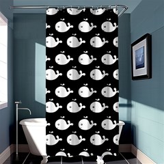 Cute Whale Illustration Pattern Shower Curtain 36  X 72  (stall)  by GardenOfOphir