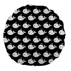 Cute Whale Illustration Pattern Large 18  Premium Round Cushions by GardenOfOphir